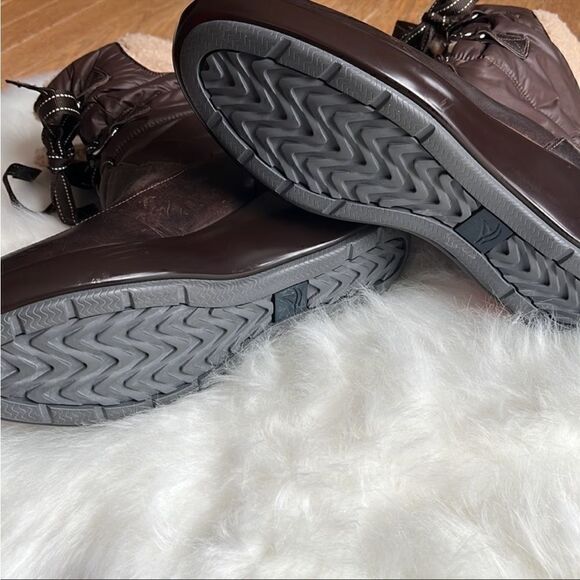 Sperry Harbour Wedge Boots Brown Waterproof Insulated Faux Fur - Picture 11 of 14
